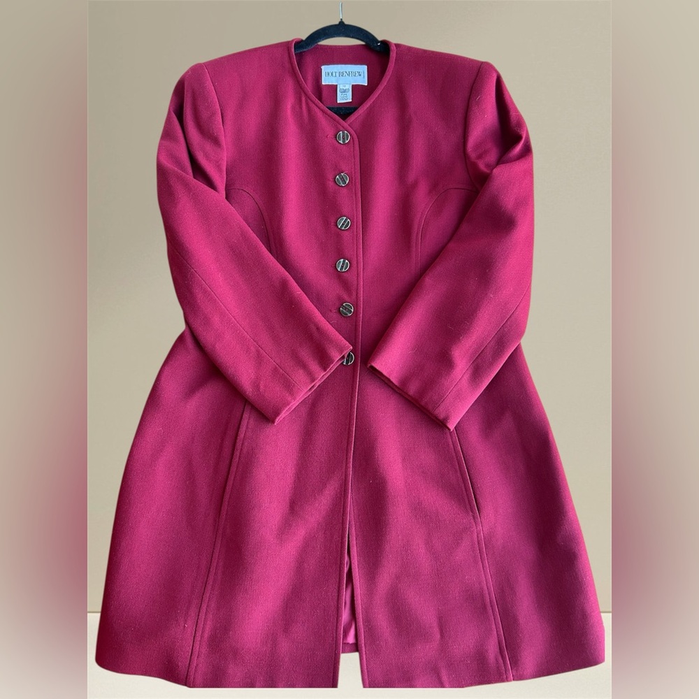 Vintage Holt Renfrew Burgundy Wool Coat
